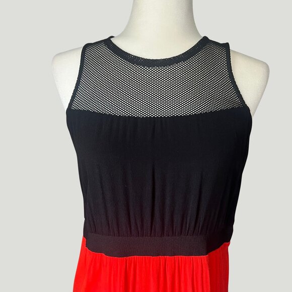 Sandro Mesh Detail Red & Black Dress – Size 1 (US 2) - Picture 2 of 7